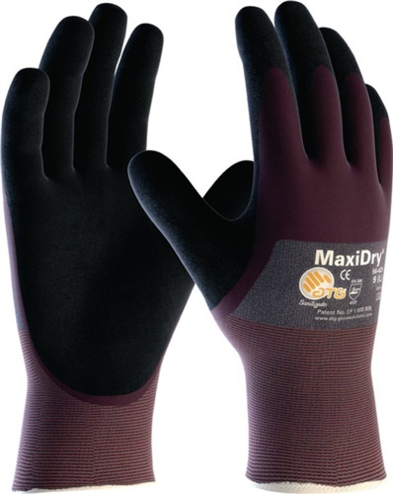 Handschuhe MaxiDry 56-425 Gr.7 lila/schwarz Nyl.m.Nitril/Nitril EN 388 Kat.II Handschuhe MaxiDry 56-425 Gr.7 lila/schwarz Nyl.m.Nitril/Nitril EN 388 Kat.II