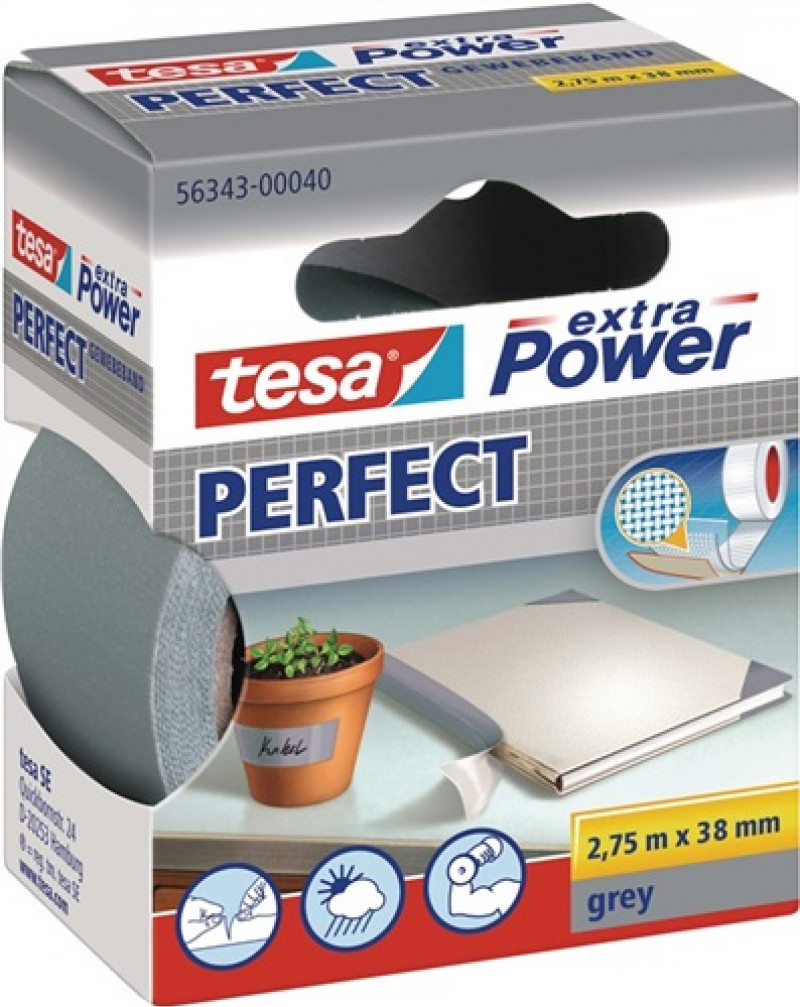 Gewebeband ext.Power® 56343 grau L.2,75m B.38mm Rl.TESA Gewebeband ext.Power® 56343 grau L.2,75m B.38mm Rl.TESA