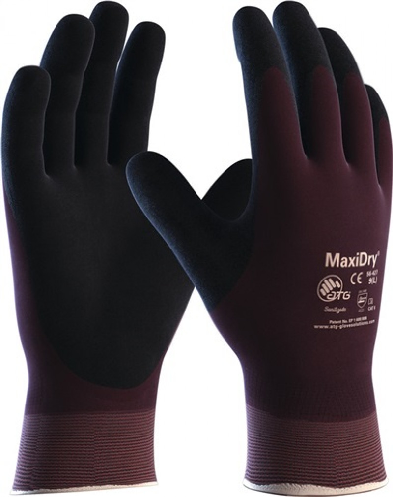 Handschuh MaxiDry 56-427 Gr.7 lila/schwarz Nyl.m.Nitrilschaum EN 388 Kat.II Handschuh MaxiDry 56-427 Gr.7 lila/schwarz Nyl.m.Nitrilschaum EN 388 Kat.II
