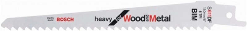 Säbelsägeblatt L.150mm TPI 6 4,3mm gefr.,geschr.5 St./Karte BOSCH Säbelsägeblatt L.150mm TPI 6 4,3mm gefr.,geschr.5 St./Karte BOSCH