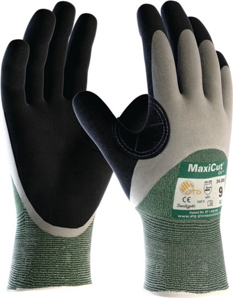 Schnittschutzhandschuhe MaxiCut Oil 34-305 Gr.10 grün/sw EN388 Kat.II 72PA