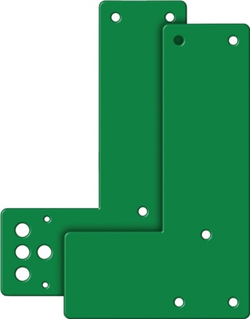 Montageplatte 901 470/991 470 Mont.an GLT grün lack.L.175mm B.100mm