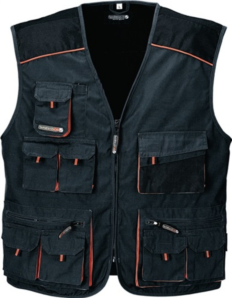 Weste Gr. 60 dunkelgrau/schwarz/orange 65% PES/35% CO TERRATREND Weste Gr. 60 dunkelgrau/schwarz/orange 65% PES/35% CO TERRATREND