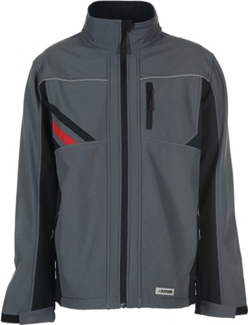 Softshelljacke Highline Gr.XXL schiefer/schwarz/rot 100% PES Softshelljacke Highline Gr.XXL schiefer/schwarz/rot 100% PES