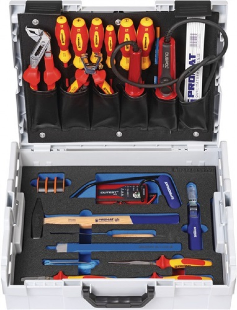 Werkzeugsortiment 26-tlg. Sort. Elektriker 2farbige Einlage in L-BOXX PROMAT Werkzeugsortiment 26-tlg. Sort. Elektriker 2farbige Einlage in L-BOXX PROMAT