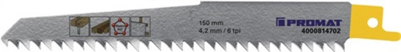 Säbelsägeblatt L.150mm HO TPI 6 4,2mm 5 St./Karte Säbelsägeblatt L.150mm HO TPI 6 4,2mm 5 St./Karte