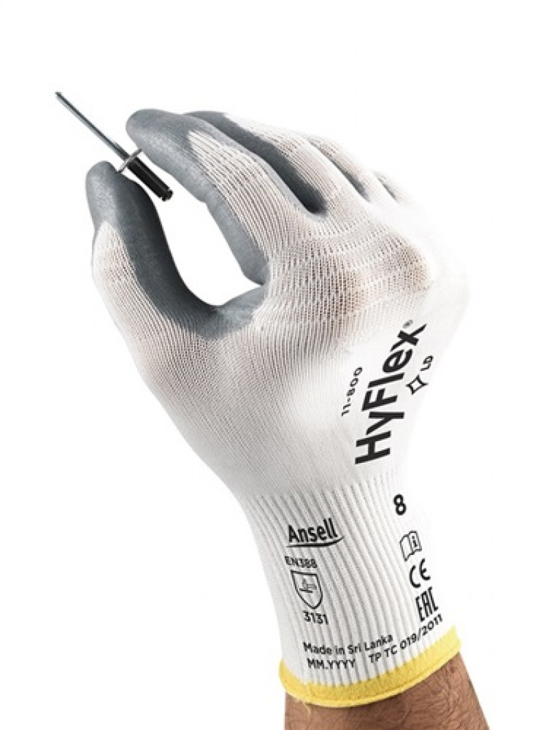 Handschuhe HyFlex 11-800 Gr.11 weiß/grau Nyl.m.Nitrilschaum EN 388 Kat.II Ansell Handschuhe HyFlex 11-800 Gr.11 weiß/grau Nyl.m.Nitrilschaum EN 388 Kat.II Ansell