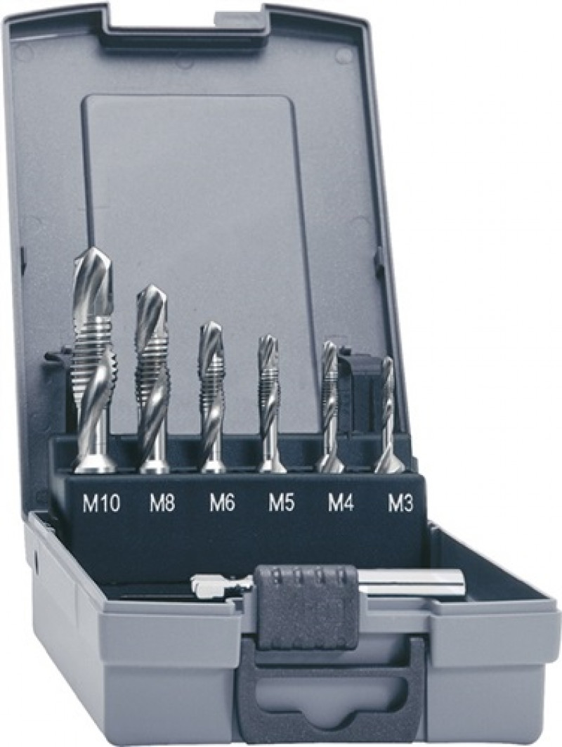 Kombigewindebohrersatz DIN3126 M3-M10 7tlg.HSSG Ku.-Kassette PROMAT Kombigewindebohrersatz DIN3126 M3-M10 7tlg.HSSG Ku.-Kassette PROMAT