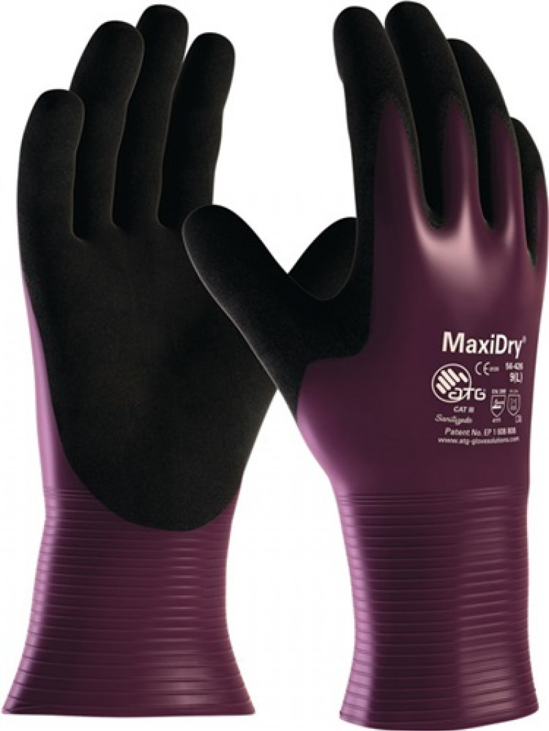 Handschuhe MaxiDry 56-426 Gr.7 lila/schwarz Nyl.m.Nitril/Nitril EN 388 Kat.III Handschuhe MaxiDry 56-426 Gr.7 lila/schwarz Nyl.m.Nitril/Nitril EN 388 Kat.III