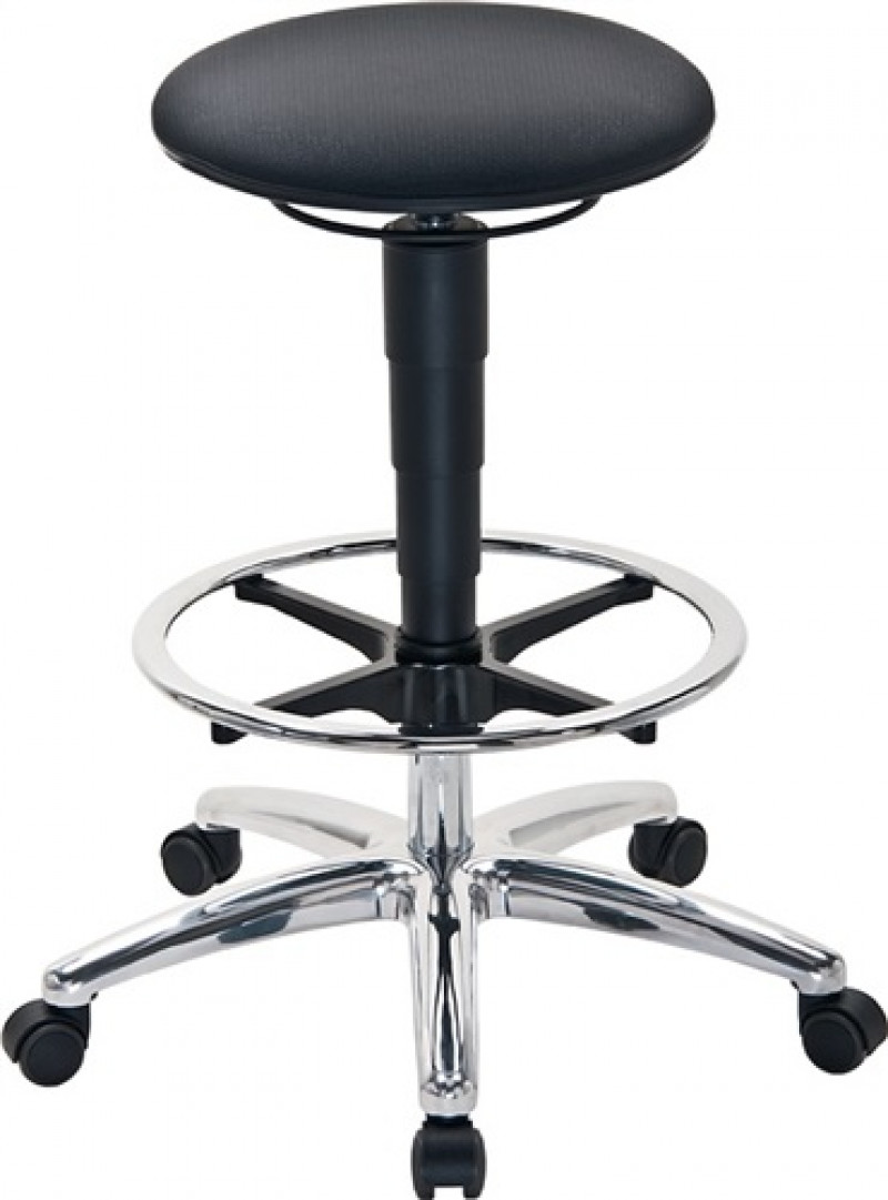 Drehhocker m.Sitz-Stop-Rollen u.Fußring Supertec-Gewebe grau Sitz-H.510-780mm Drehhocker m.Sitz-Stop-Rollen u.Fußring Supertec-Gewebe grau Sitz-H.510-780mm