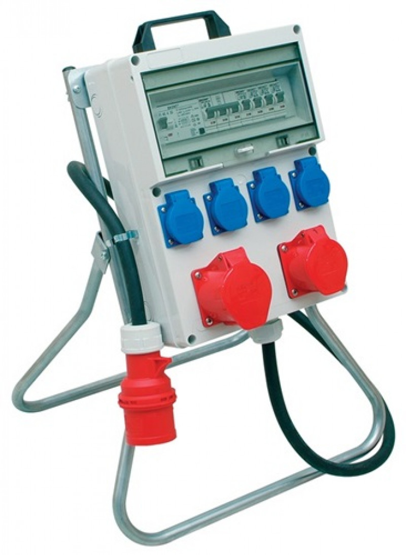 Standstromverteiler 2xCEE 16/32A L.2m Ausg.1xCEE 4Schutzkontakt 230V m.FI f.Abg. Standstromverteiler 2xCEE 16/32A L.2m Ausg.1xCEE 4Schutzkontakt 230V m.FI f.Abg.