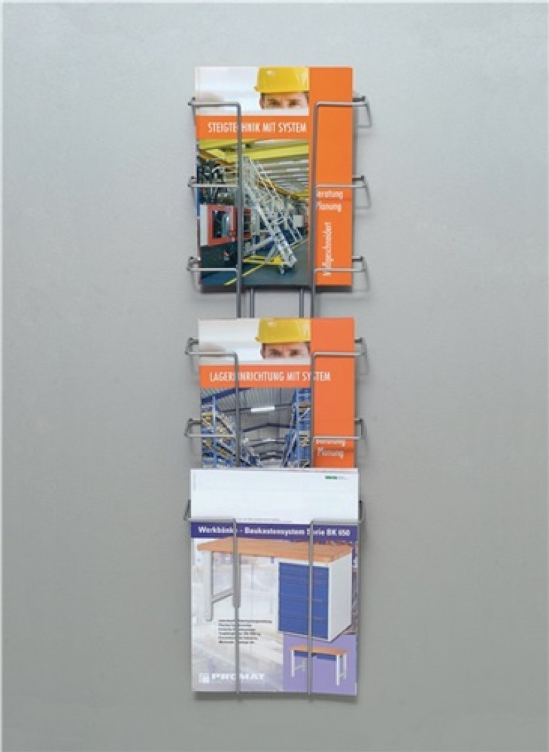 Prospekthalter H774xB235xT75mm Anz.Fächer 6 Draht Prospekthalter H774xB235xT75mm Anz.Fächer 6 Draht