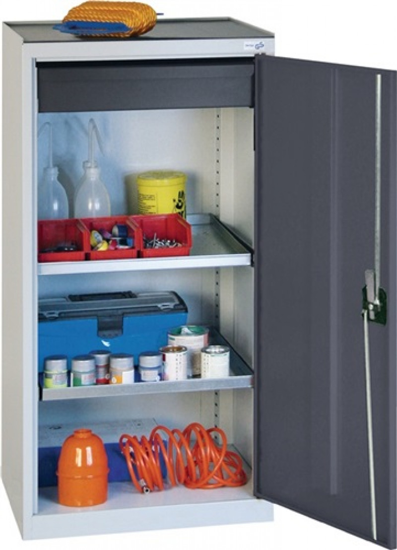 Werkzeug-/Beistellschrank H1000xB500xT500mm 1Schubl.,2BD lichtgrau/anthrazitgrau Werkzeug-/Beistellschrank H1000xB500xT500mm 1Schubl.,2BD lichtgrau/anthrazitgrau