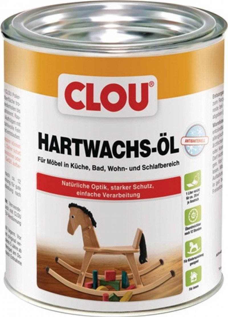 Hartwachs-Öl flüssig farblos 750 ml Dose CLOU Hartwachs-Öl flüssig farblos 750 ml Dose CLOU