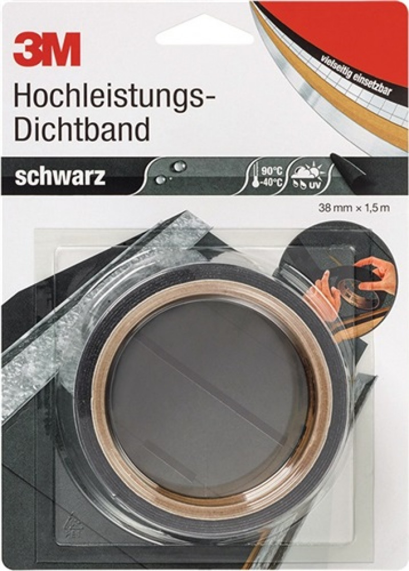 Hochleistungsdichtband schwarz L.1,5m B.38mm Rl.3M Hochleistungsdichtband schwarz L.1,5m B.38mm Rl.3M