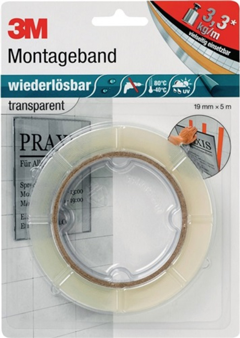 Montageband transp.L.5m B.19mm Rl.3M Montageband transp.L.5m B.19mm Rl.3M