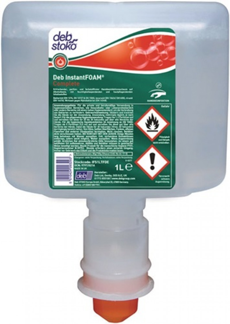 Schaum-Handdesinfektionsmittel Deb InstantFOAM Complete 1l/1,2 (TF)l Kartusche Schaum-Handdesinfektionsmittel Deb InstantFOAM Complete 1l/1,2 (TF)l Kartusche