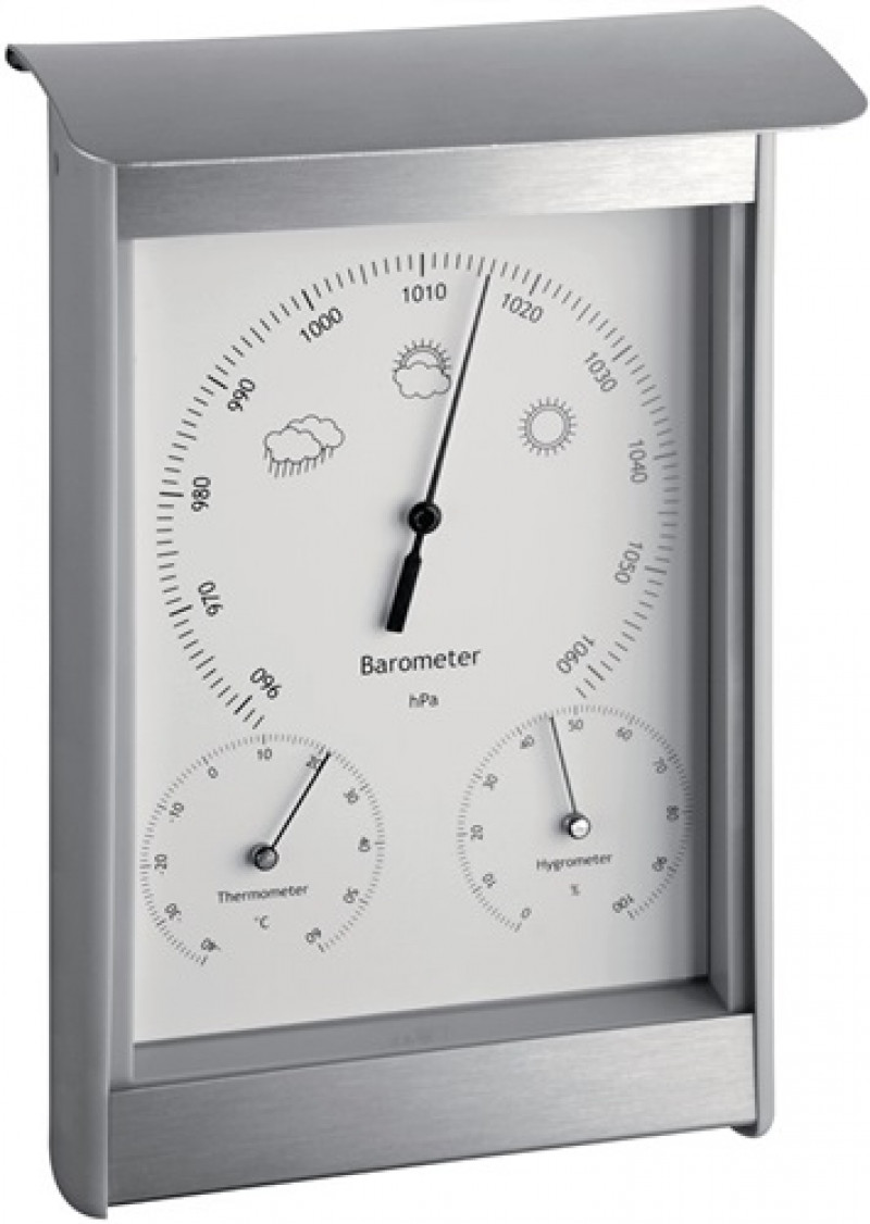 Wetterstation H215xB145xT70mm silber/weiß Aluminium/Kunststoff f.innen/außen Wetterstation H215xB145xT70mm silber/weiß Aluminium/Kunststoff f.innen/außen