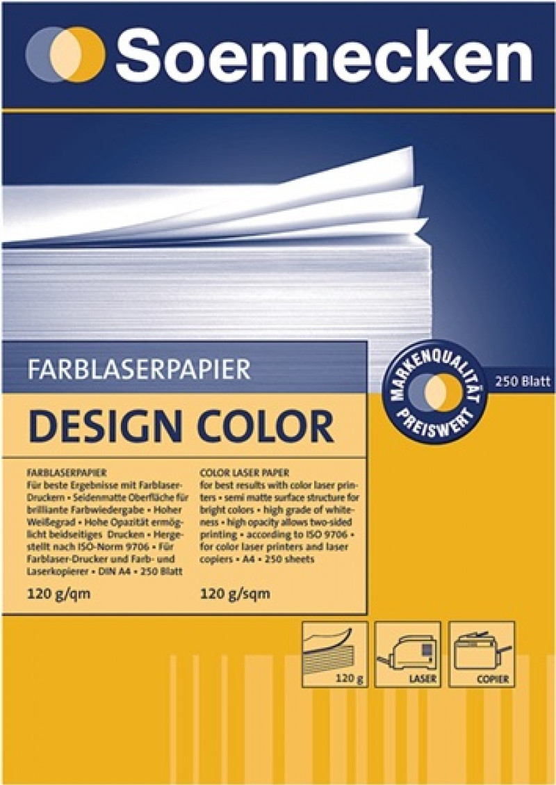 Soennecken Farblaserpapier Design Color 5606 DIN A4 ws 250 Bl./Pack. Soennecken Farblaserpapier Design Color 5606 DIN A4 ws 250 Bl./Pack.