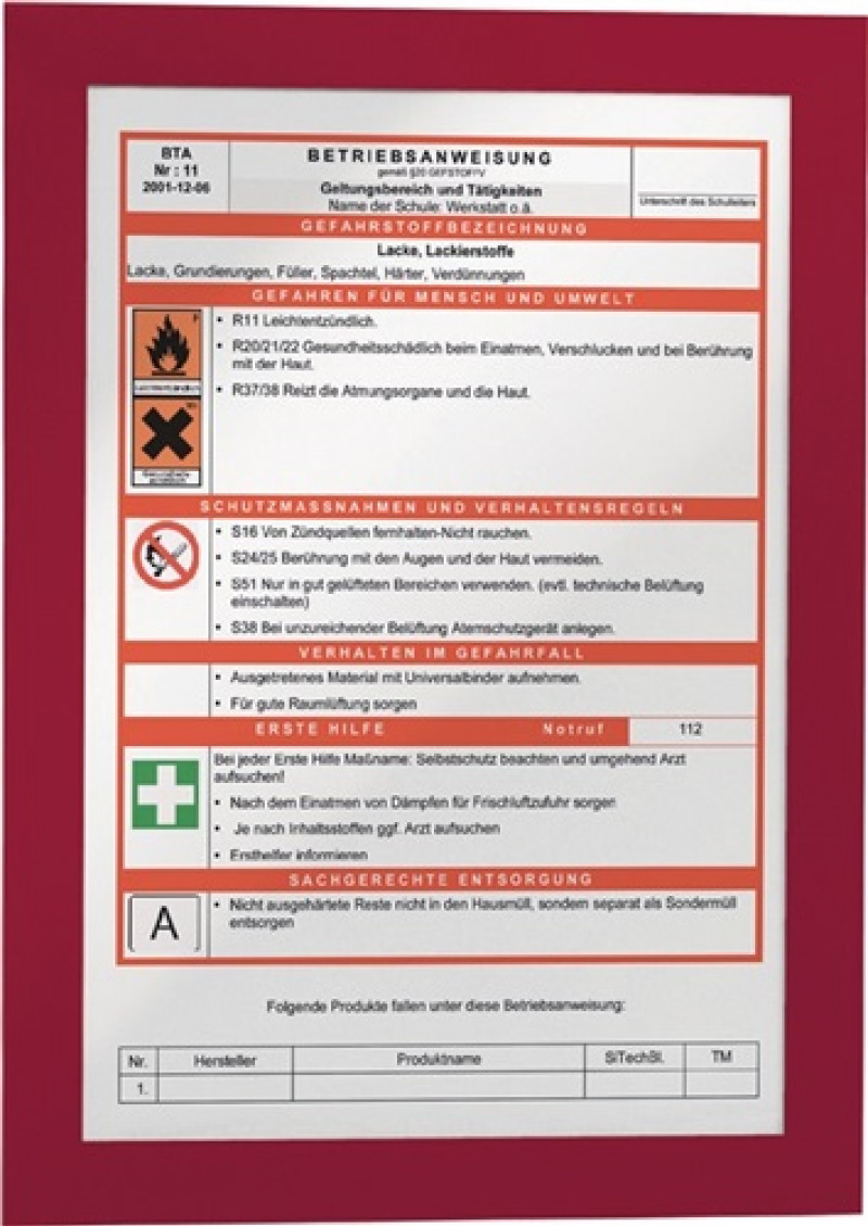 Magnetrahmen DIN A4 rot selbstklebende Rückenfolie 2 St./VE DURABLE Magnetrahmen DIN A4 rot selbstklebende Rückenfolie 2 St./VE DURABLE