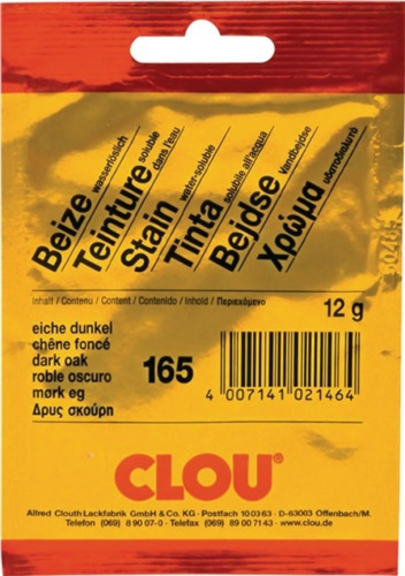 Pulverbeize 165 eiche dunkel Pulver,wasserlöslich 12g Btl.CLOU Pulverbeize 165 eiche dunkel Pulver,wasserlöslich 12g Btl.CLOU