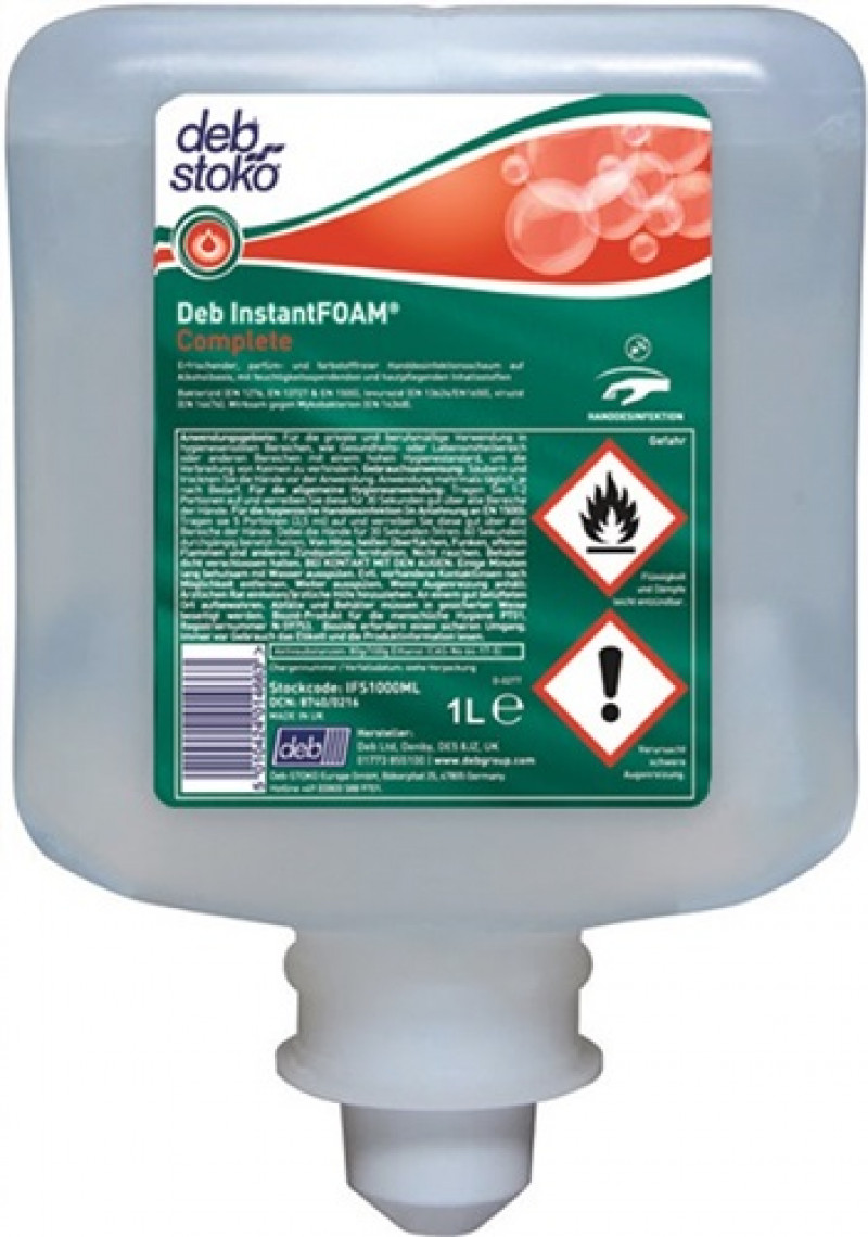 Schaum-Handdesinfektionsmittel Deb InstantFOAM Complete 1l Kartusche