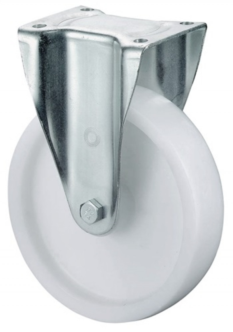 Schwerlast-Bockrolle D.125mm Trgf.300kg Ku.Platte L105xB85mm