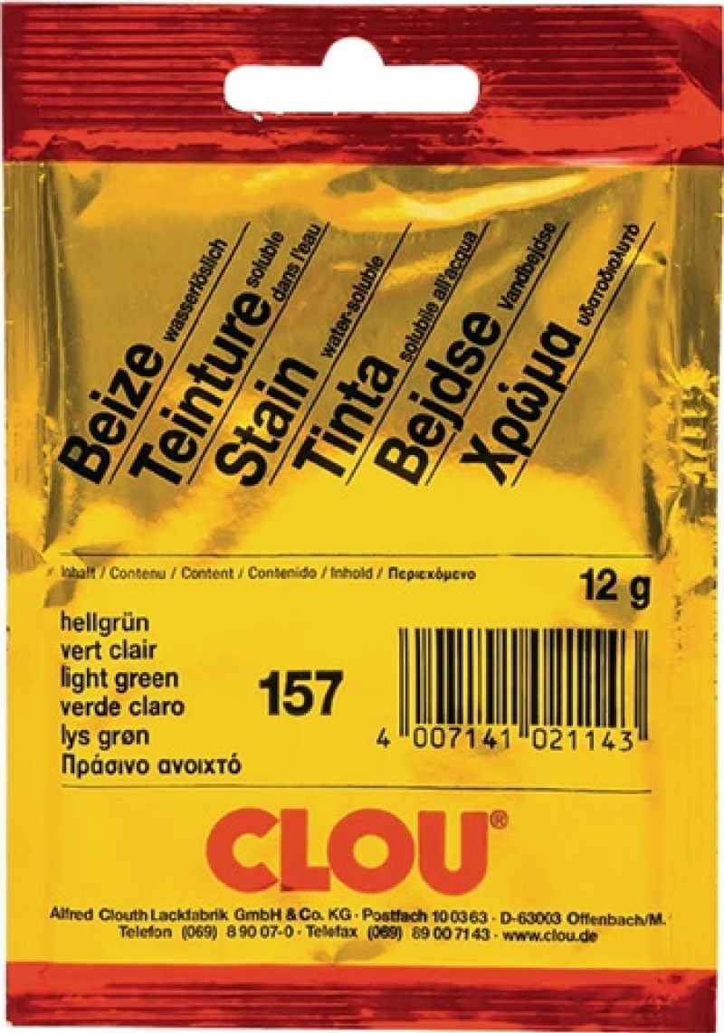 Pulverbeize 157 hellgrün Pulver,wasserlöslich 12g Btl.CLOU Pulverbeize 157 hellgrün Pulver,wasserlöslich 12g Btl.CLOU