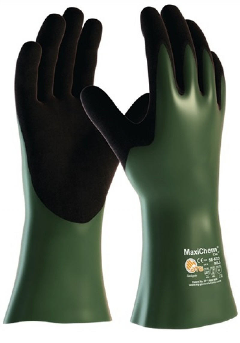 Chemiehandschuh MaxiChem Cut 56-633 Gr.10 grün/schwarz EN 388,EN 374 Kat.III Chemiehandschuh MaxiChem Cut 56-633 Gr.10 grün/schwarz EN 388,EN 374 Kat.III