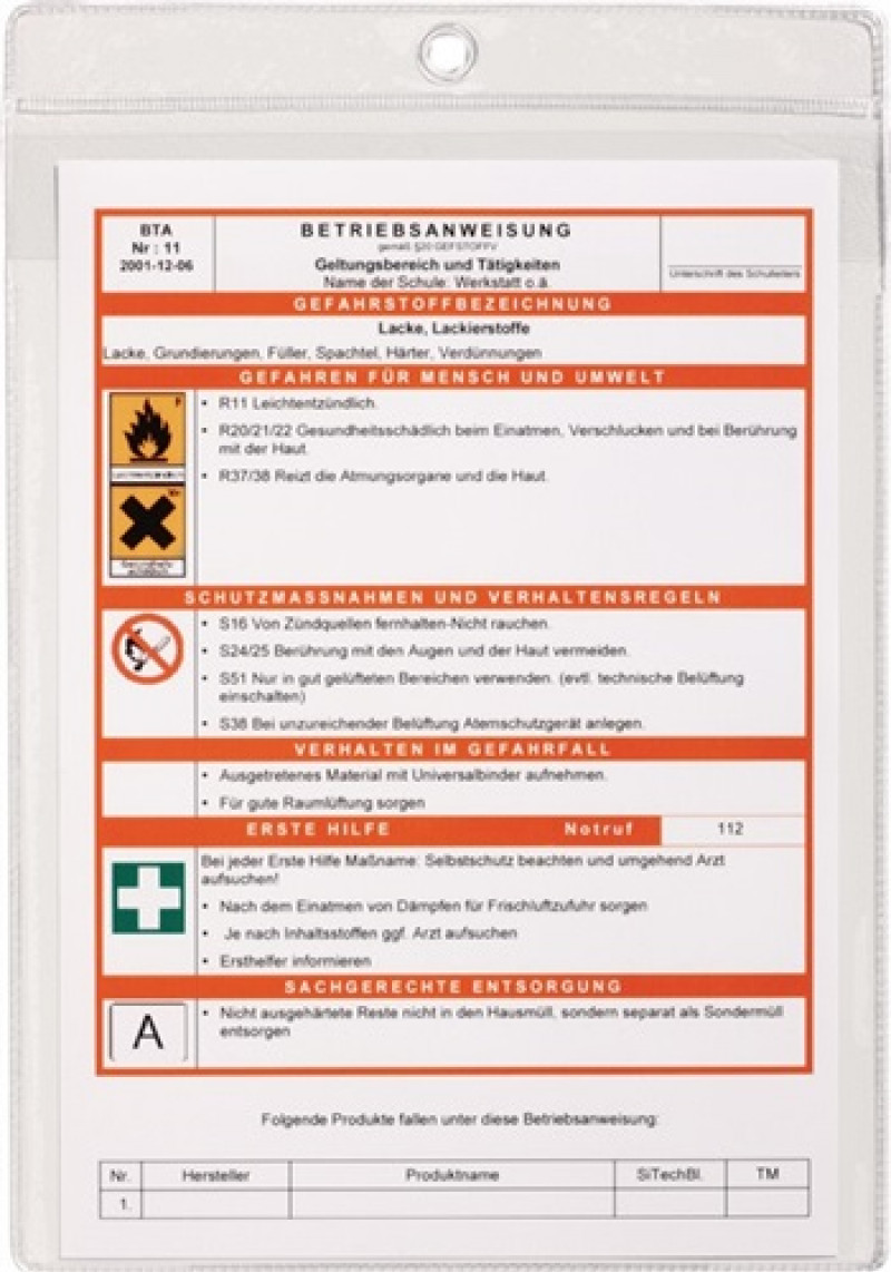 Aushangtasche DIN A4 transp.PP-Folie,dokumentenecht m.Öse 10St./VE DURABLE Aushangtasche DIN A4 transp.PP-Folie,dokumentenecht m.Öse 10St./VE DURABLE