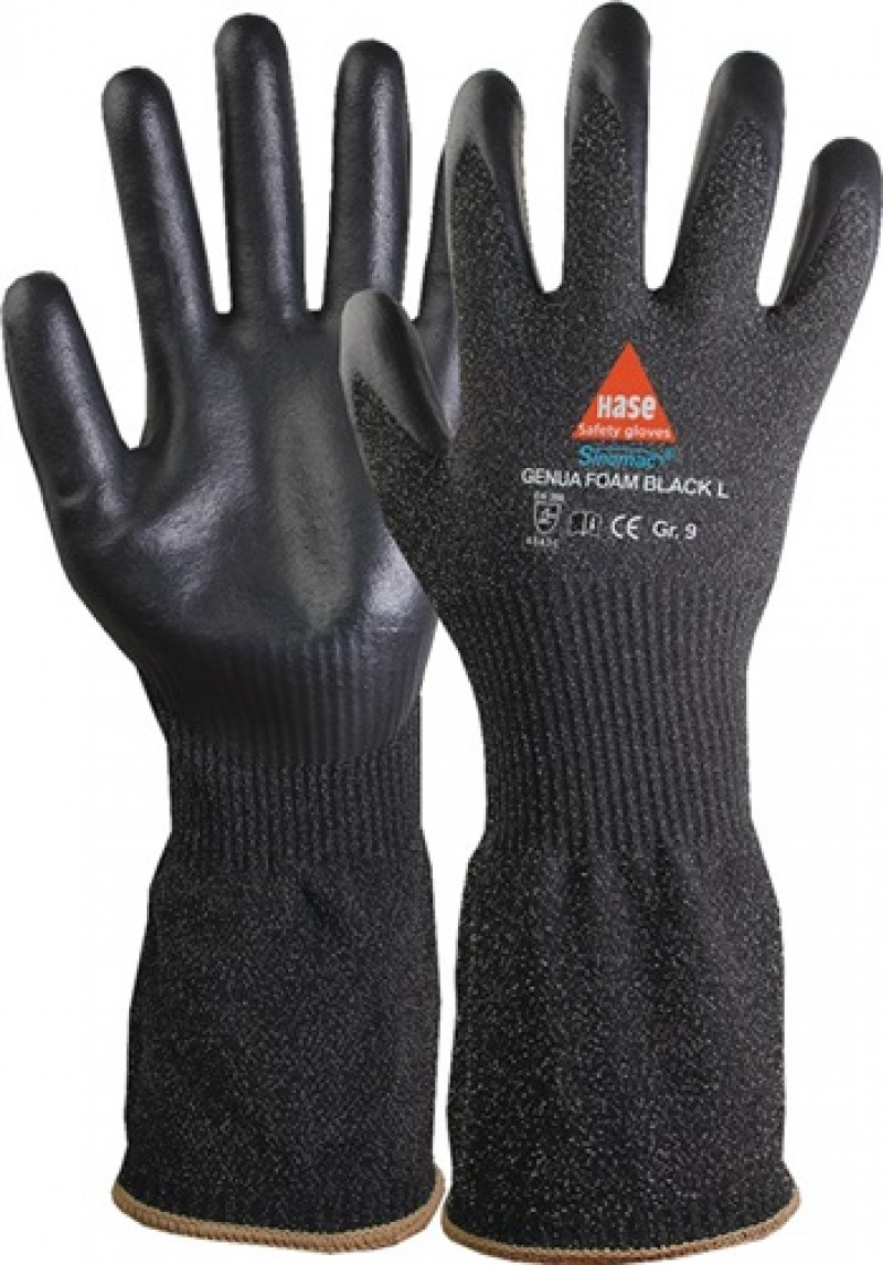 Schnittschutzhandschuhe Genua Foam black long Gr.9 schwarz Sinomac® Garn 10 PA Schnittschutzhandschuhe Genua Foam black long Gr.9 schwarz Sinomac® Garn 10 PA