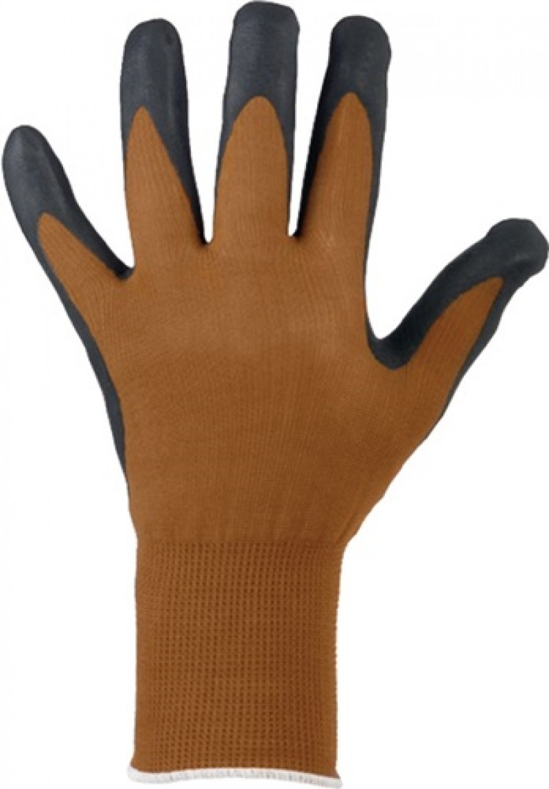 Handschuhe Dalian Gr.9 braun/schwarz Nyl.m.Nitrilschaum EN 388 Kat.II