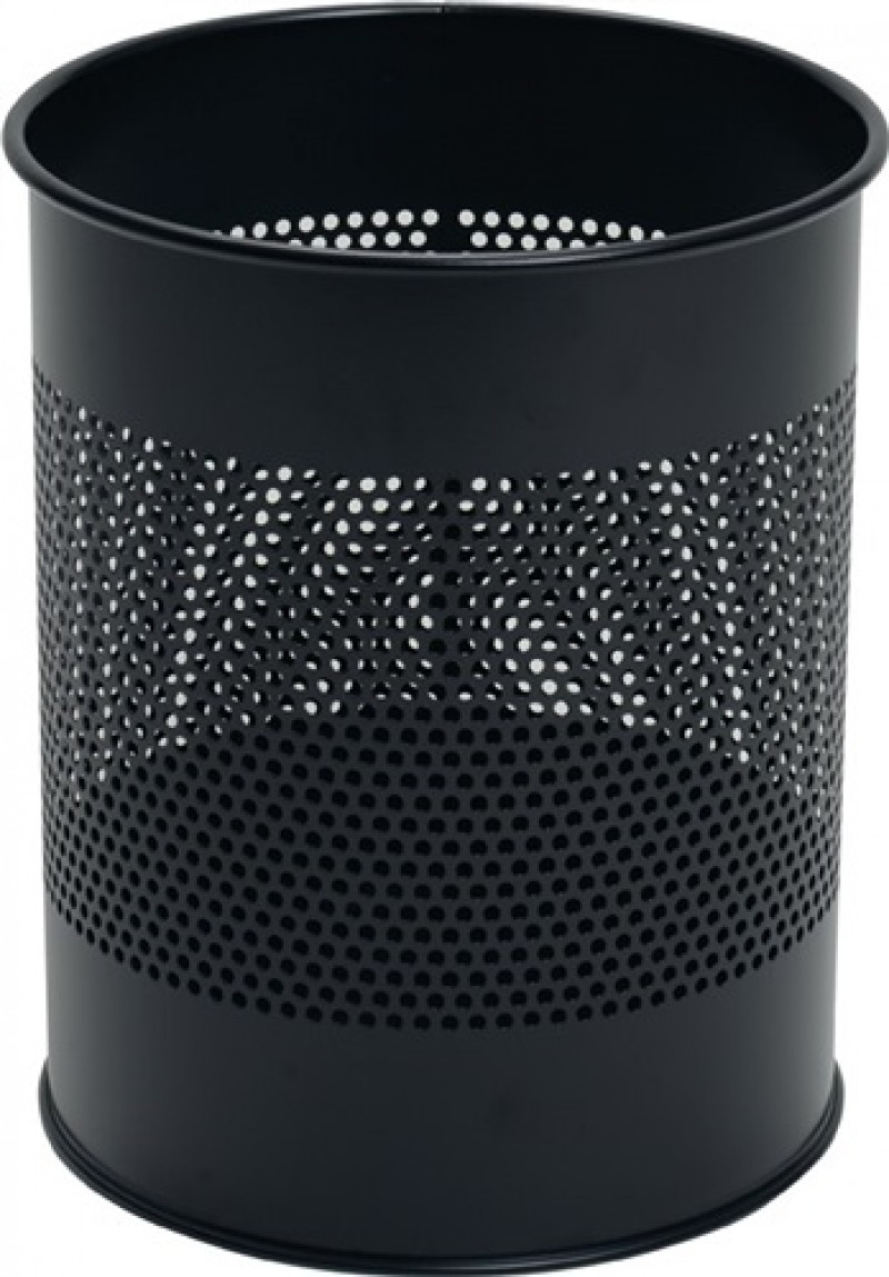 Papierkorb 15l H315xD.260mm m.Lochraster Stahlbl.pulverbesch.schwarz DURABLE Papierkorb 15l H315xD.260mm m.Lochraster Stahlbl.pulverbesch.schwarz DURABLE