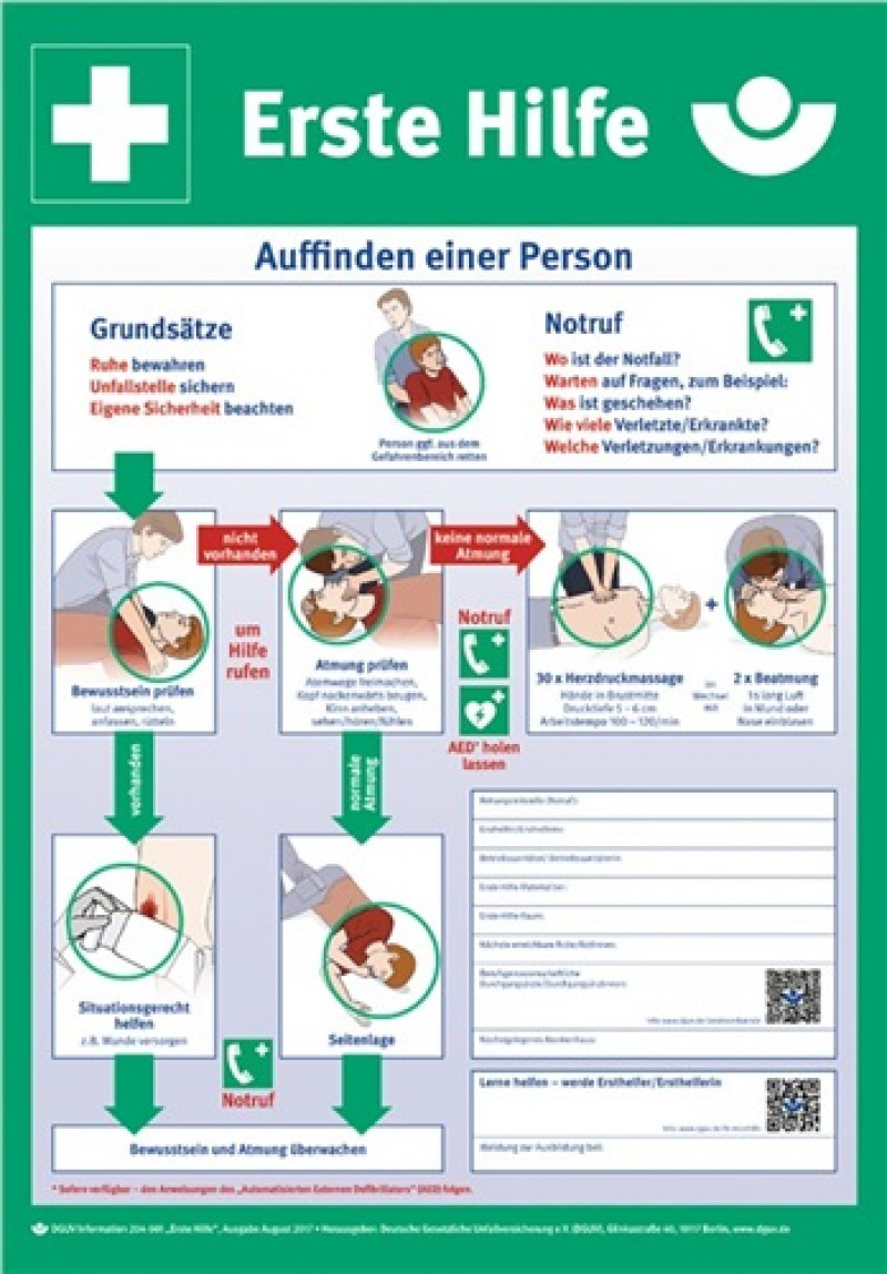 Erste-Hilfe-Plan n.DGUV Information 204-001 L410xB590mm Ku. Erste-Hilfe-Plan n.DGUV Information 204-001 L410xB590mm Ku.