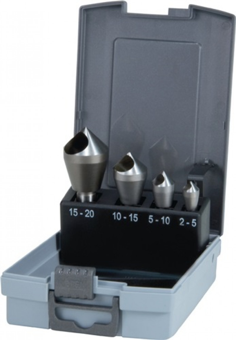 Querlochsenkersatz 2-5/5-10/10-15/15-20mm HSS-Co5 4 tlg. Ku.-Kassette RUKO Querlochsenkersatz 2-5/5-10/10-15/15-20mm HSS-Co5 4 tlg. Ku.-Kassette RUKO