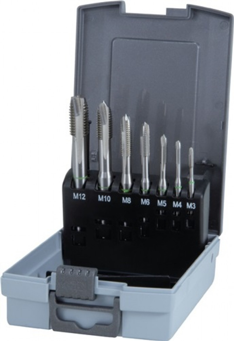 Maschinengewindebohrerset DIN371/376 Form B M3-M12 7tlg.HSS-Co5 Ku.-Kassette Maschinengewindebohrerset DIN371/376 Form B M3-M12 7tlg.HSS-Co5 Ku.-Kassette