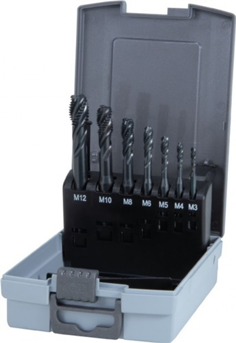Maschinengewindebohrerset DIN371/376 Form C M3-M12 7tlg.HSS-Co5-VAP Ku.-Kassette