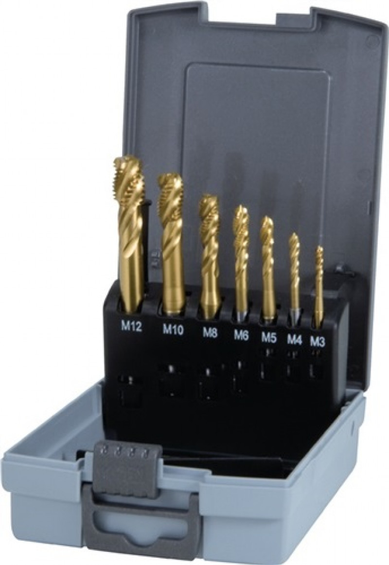 Maschinengewindebohrerset DIN371/376 Form C M3-M12 7tlg.HSS-TiN Ku.-Kassette Maschinengewindebohrerset DIN371/376 Form C M3-M12 7tlg.HSS-TiN Ku.-Kassette