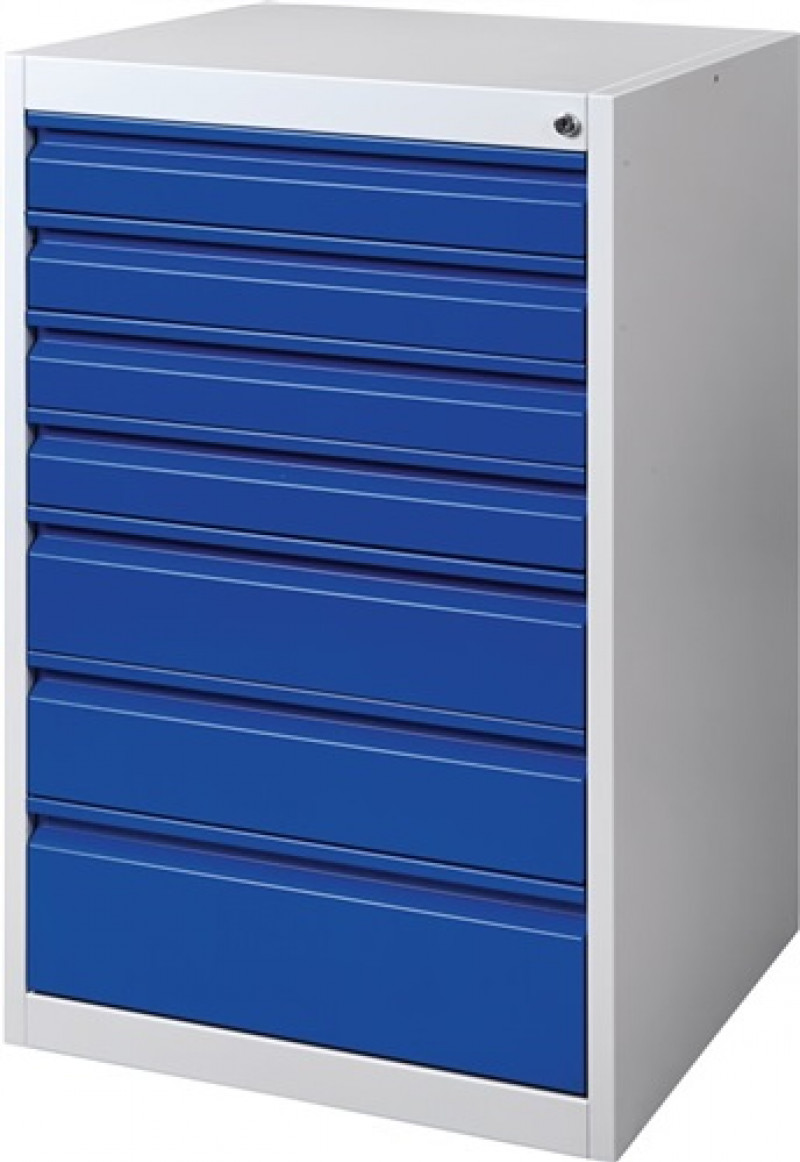 Schubladenschrank BK 600 H1000xB600xT600mm grau/blau 7 Schubl.Einfachauszug Schubladenschrank BK 600 H1000xB600xT600mm grau/blau 7 Schubl.Einfachauszug