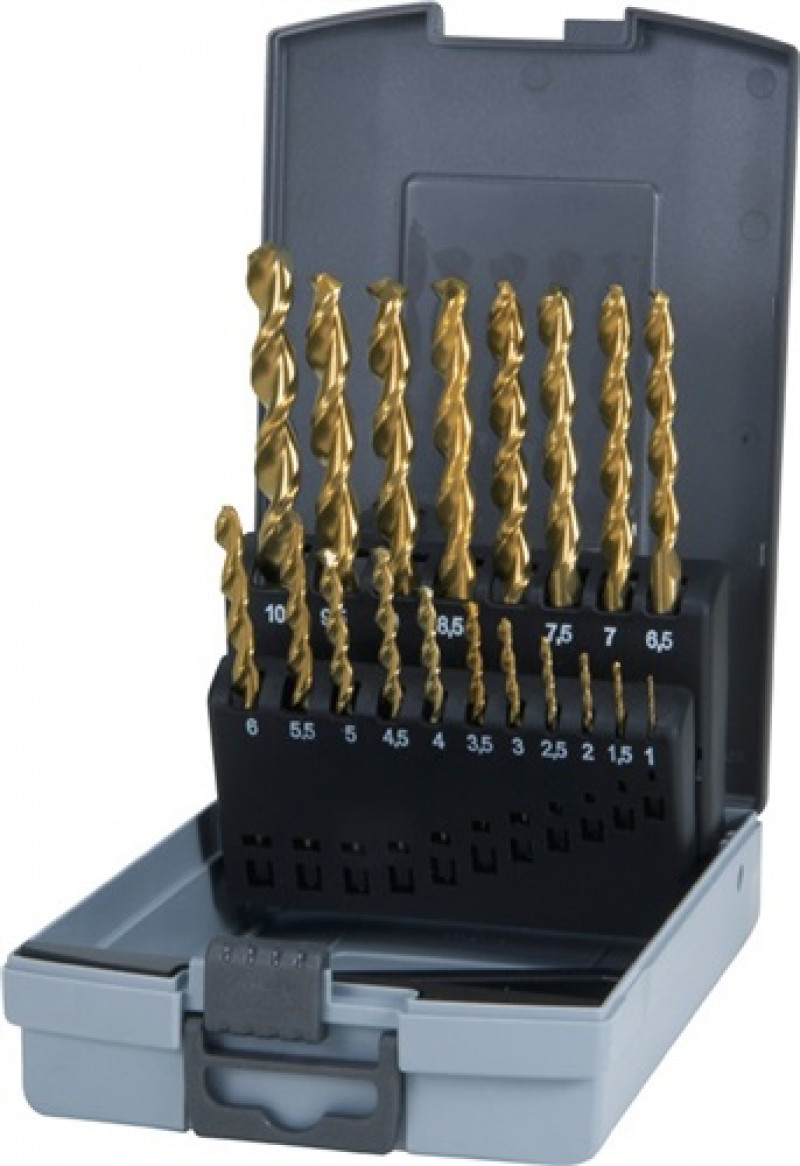 Spiralbohrersatz DIN338 Typ N TL 3000 D.1-10x0,5mm HSS TiN 19tlg.Ku.-Kassette Spiralbohrersatz DIN338 Typ N TL 3000 D.1-10x0,5mm HSS TiN 19tlg.Ku.-Kassette