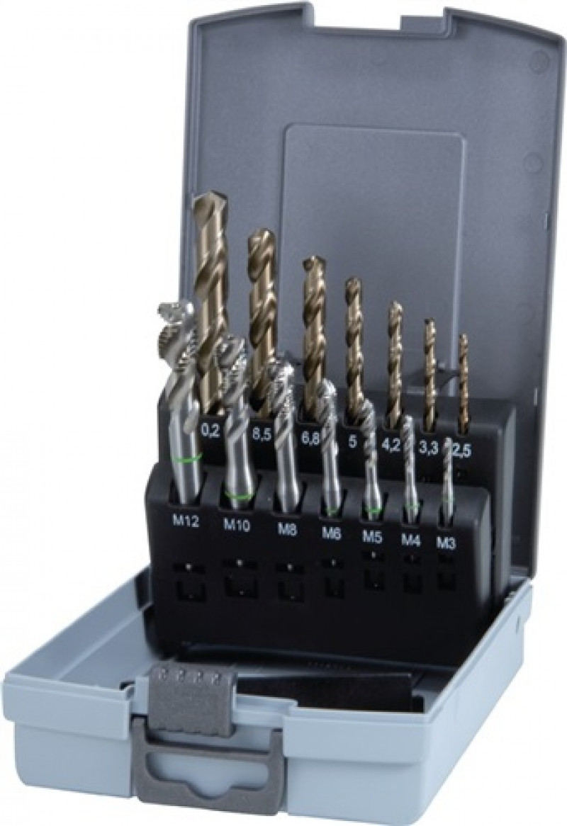 Maschinengewindebohrerset DIN371/376 Form C M3-M12 14tlg.HSS-Co5 Ku.-Kassette Maschinengewindebohrerset DIN371/376 Form C M3-M12 14tlg.HSS-Co5 Ku.-Kassette