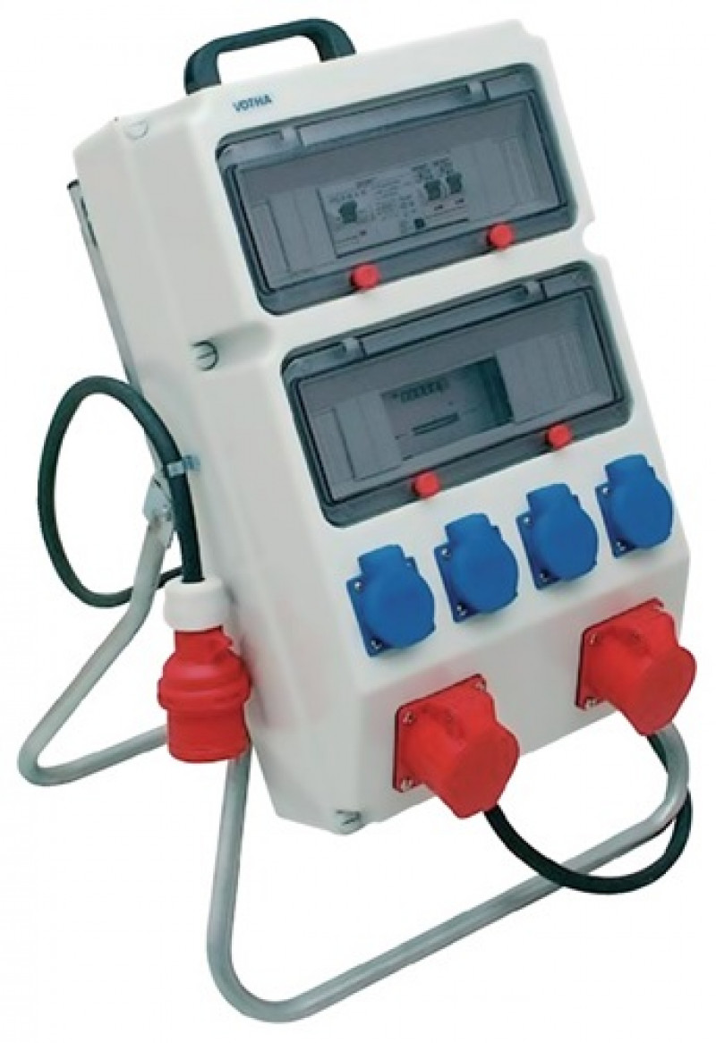 Standstromverteiler 2xCEE 16/32A L.2m Ausg.1xCEE 4Schutzkontakt 230V m.FI IP44 Standstromverteiler 2xCEE 16/32A L.2m Ausg.1xCEE 4Schutzkontakt 230V m.FI IP44