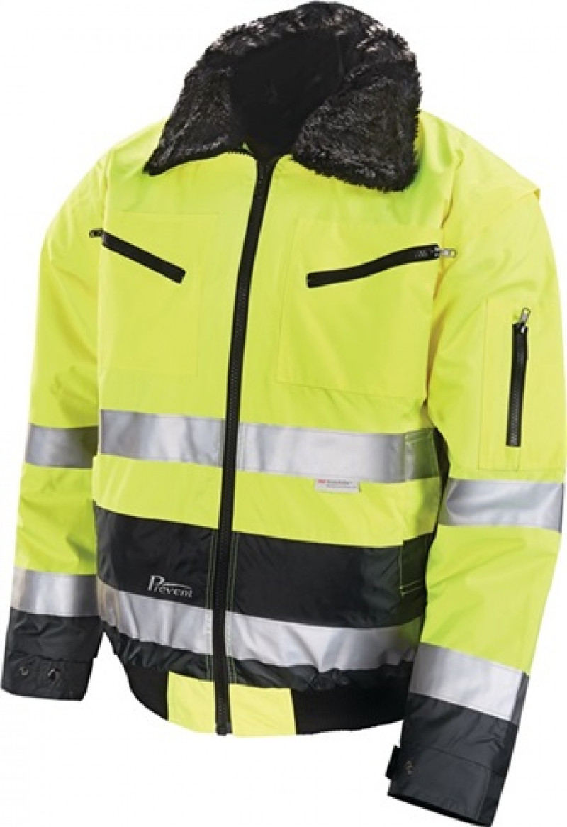 Warnschutz-Pilotenjacke Gr. XXXL 66/68 gelb/grau 100% PES Warnschutz-Pilotenjacke Gr. XXXL 66/68 gelb/grau 100% PES