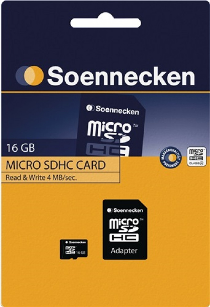 Soennecken Speicherkarte 71632 micro SDHC mit Adapter Class 4 16GB Soennecken Speicherkarte 71632 micro SDHC mit Adapter Class 4 16GB