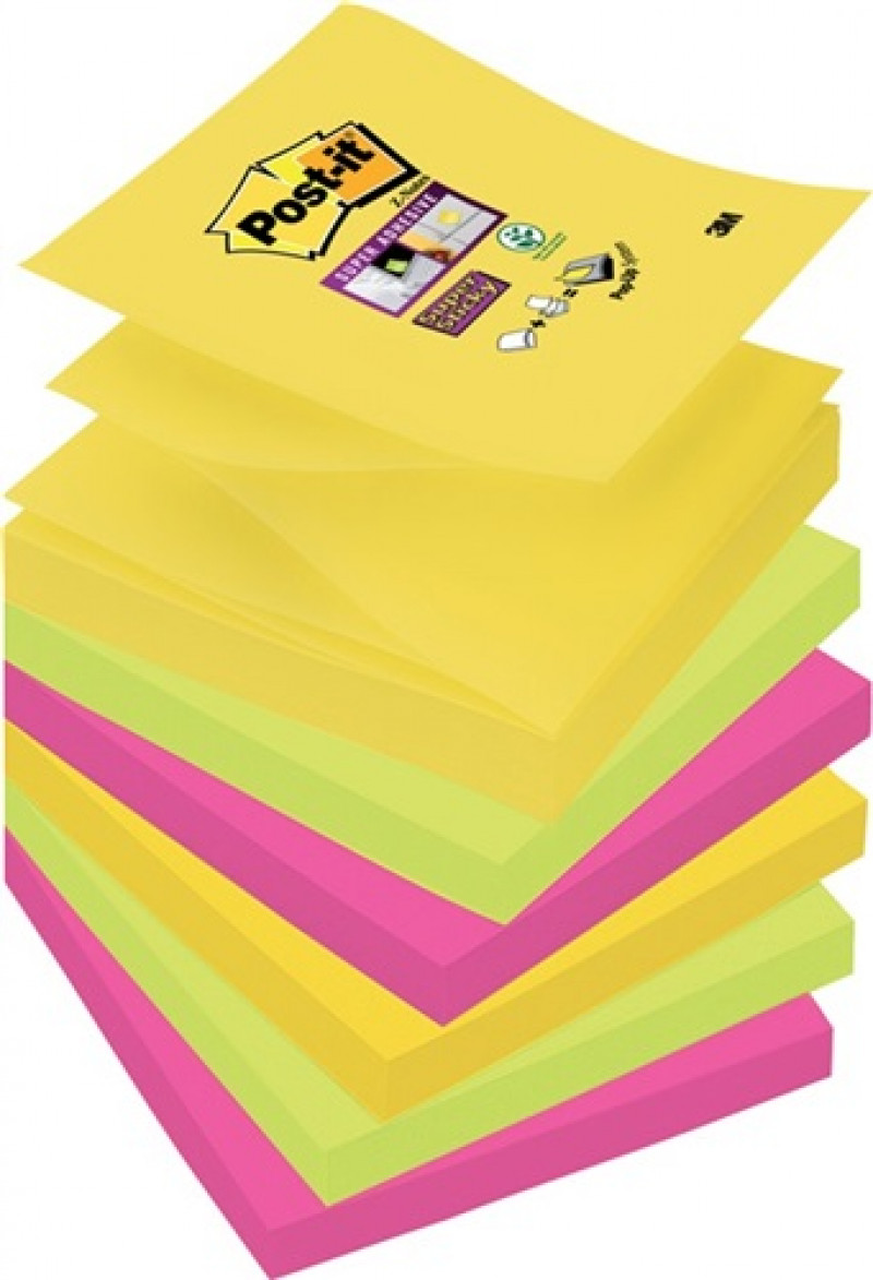 Post-it Haftnotiz Super Sticky Z- Notes R3306SR 76x76mm sort 6 St./Pa Post-it Haftnotiz Super Sticky Z- Notes R3306SR 76x76mm sort 6 St./Pa