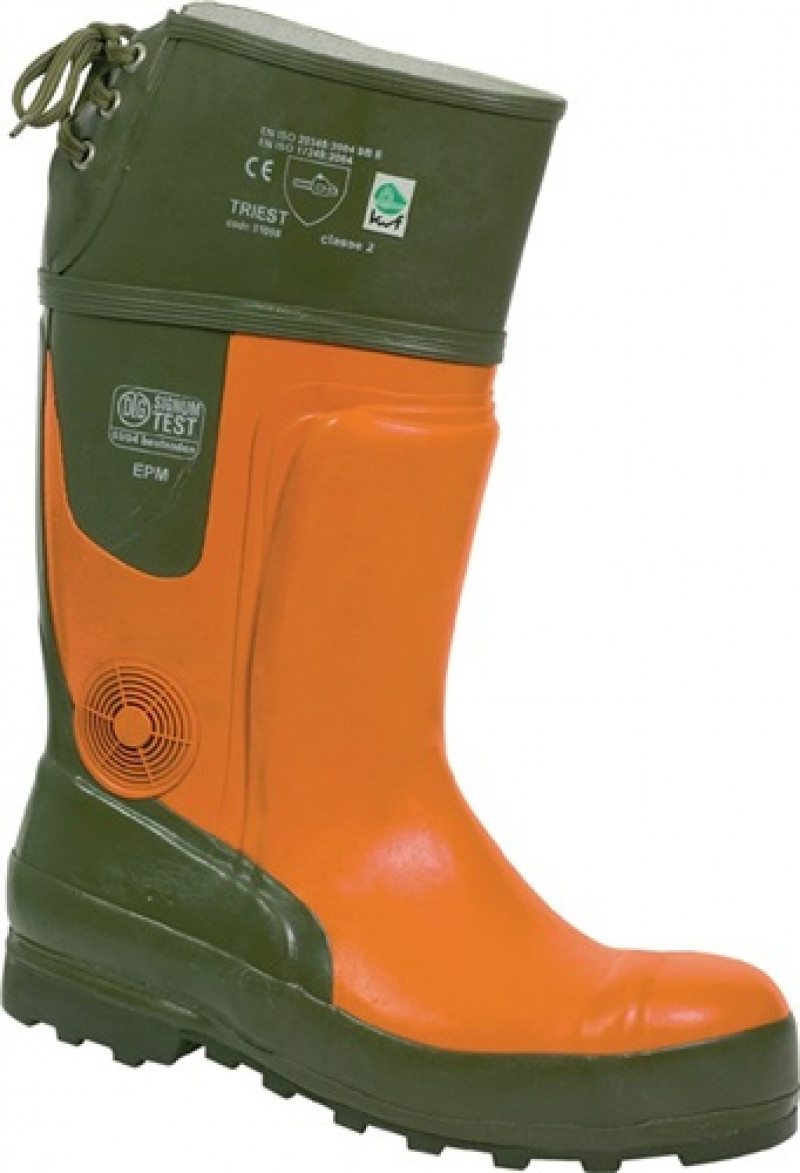 Forstsicherheitsstiefel Ulme Gr.45 oliv/orange Naturkautschuk SB E EN20345 Forstsicherheitsstiefel Ulme Gr.45 oliv/orange Naturkautschuk SB E EN20345
