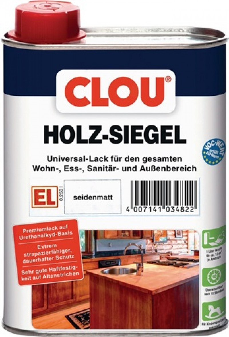Holzsiegel EL farblos seidenmatt 250 ml Dose CLOU Holzsiegel EL farblos seidenmatt 250 ml Dose CLOU
