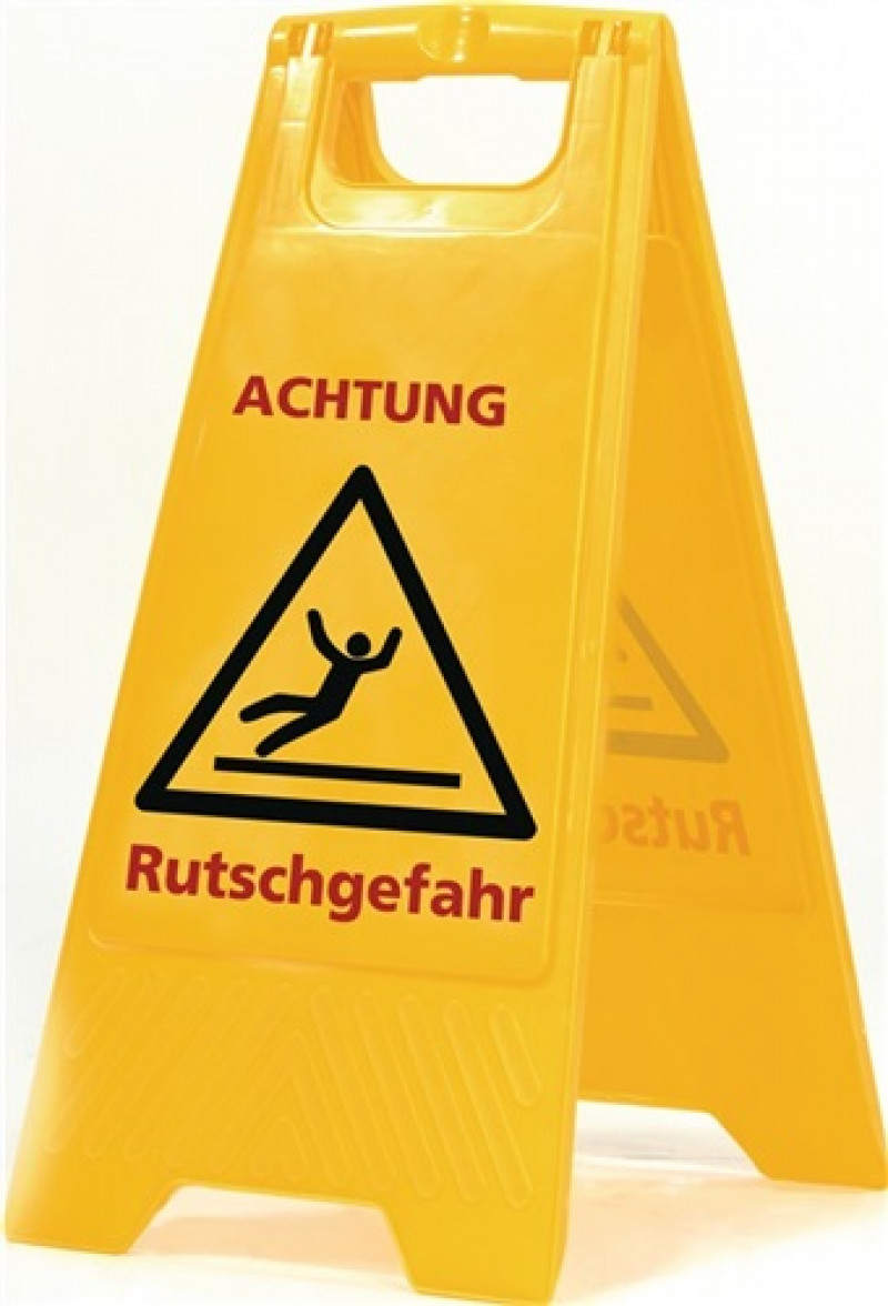 Warnschild Achtung Rutschgefahr Schriftzug 300mm 570mm gelb/schwarz/rot SPRINTUS Warnschild Achtung Rutschgefahr Schriftzug 300mm 570mm gelb/schwarz/rot SPRINTUS