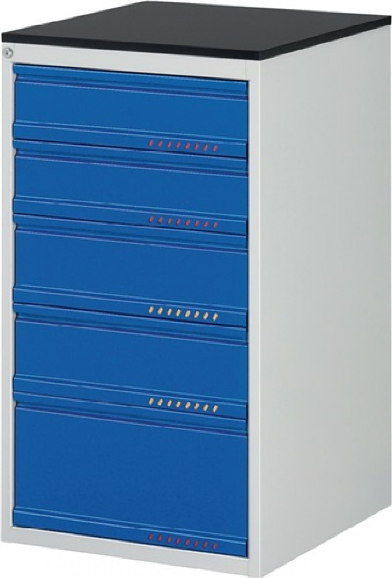 Schubladenschrank BK 650 H1030xB580xT650mm 2x150,2x180,1x270mm grau/blau