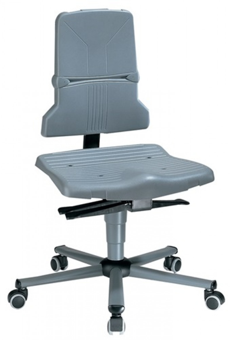Arbeitsdrehstuhl Sintec B RollenPP grau 430-580mm BIMOS Arbeitsdrehstuhl Sintec B RollenPP grau 430-580mm BIMOS